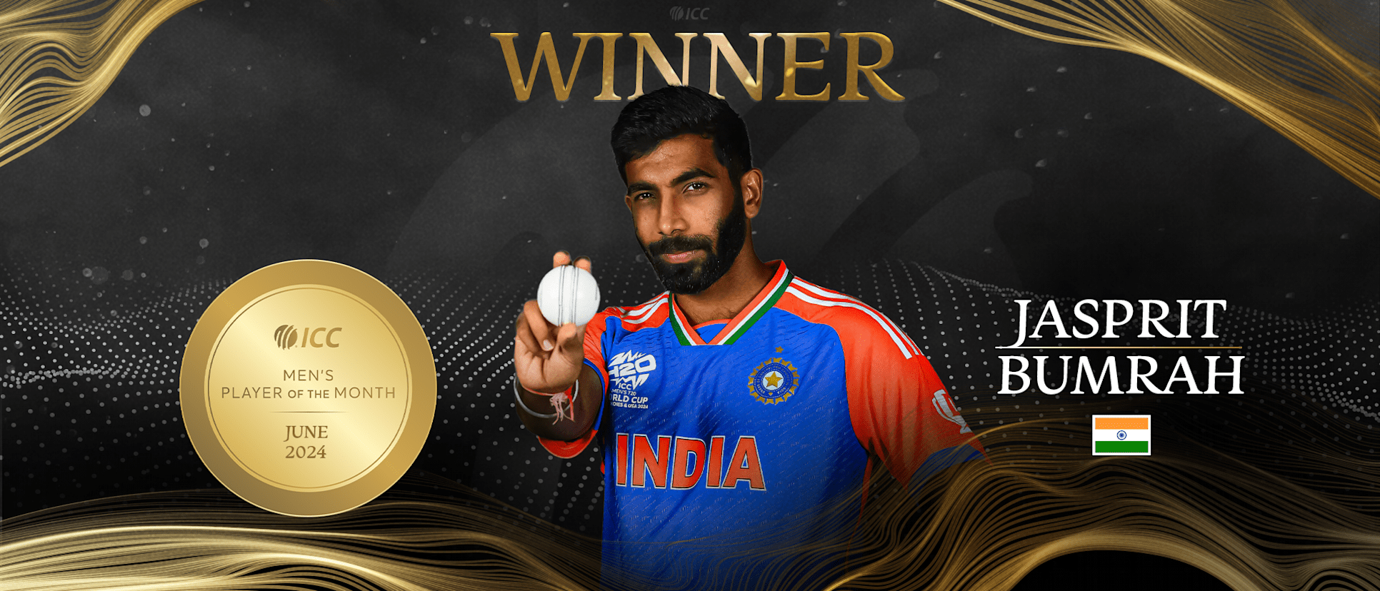 Jasprit Bumrah announced June's ICC Player of the Month